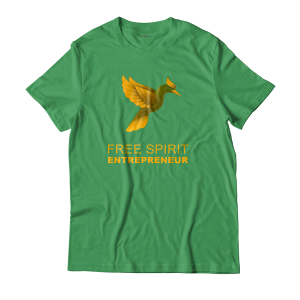 free_spirit_entrepreneur_t_shirt_ top view_green_en