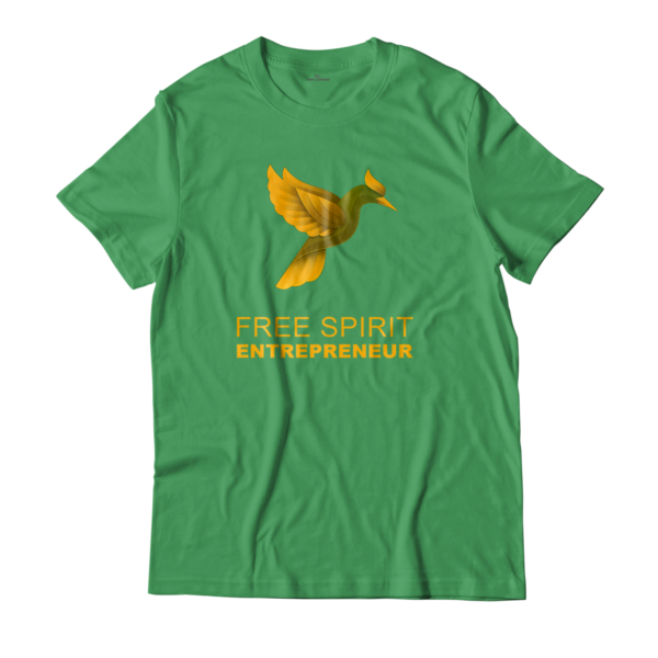 free_spirit_entrepreneur_t_shirt_ top view_green_en