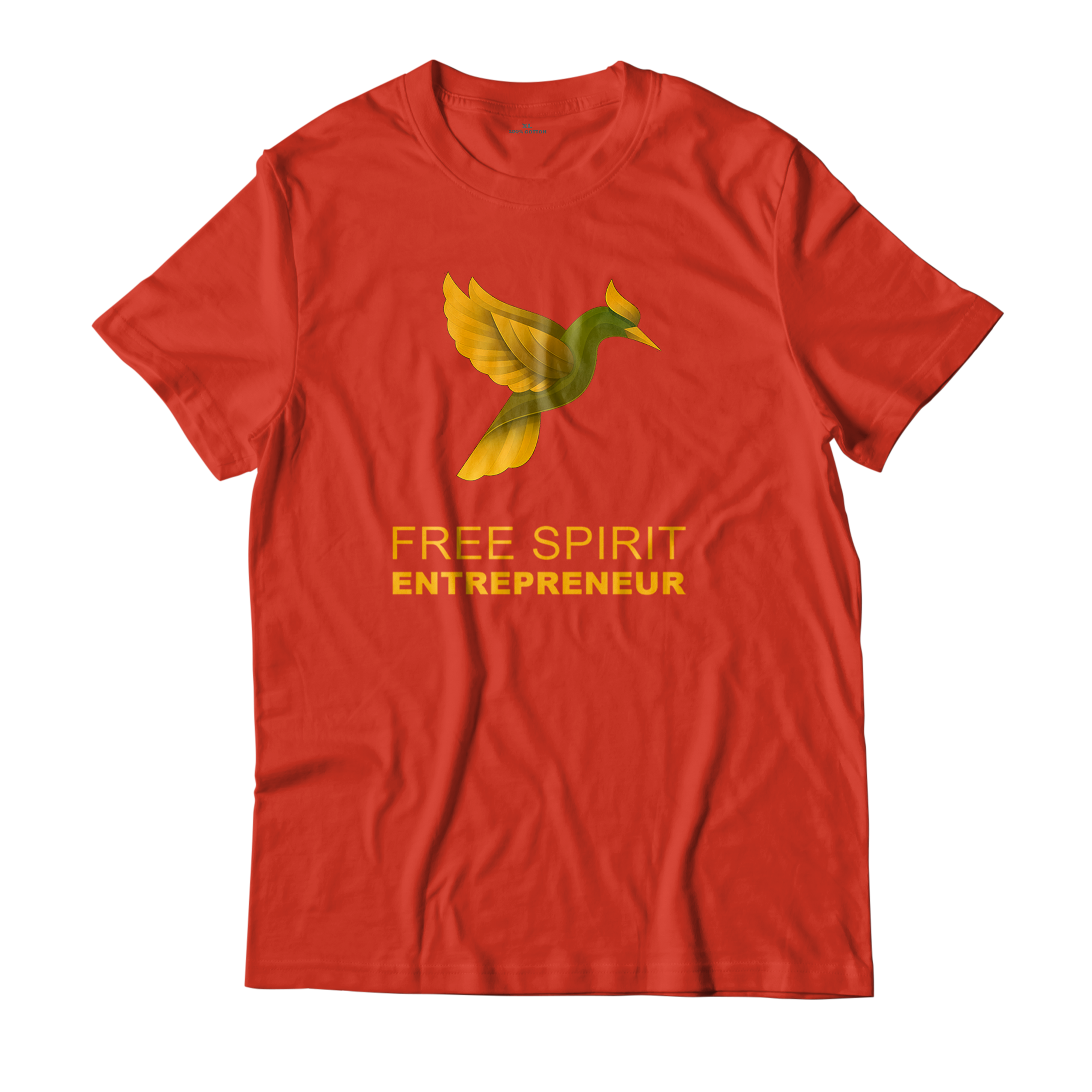 free_spirit_entrepreneur_t_shirt_ top view_red_en